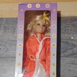 Blonde Doll in Orange Outfit